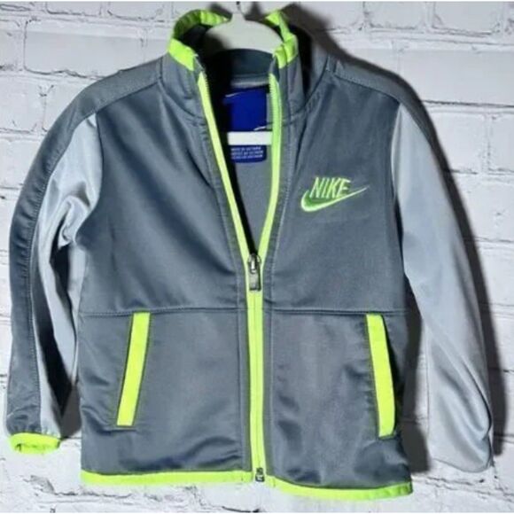 Boys Sz 18 Months Gray Full Zip Lightweight Logo Athletic Jacket Pockets NIKE - Picture 1 of 3